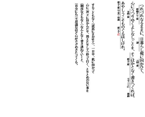 国語（系）のテスト対策 徒然草序段：つれづれなるままに（現代語訳・品詞分解）