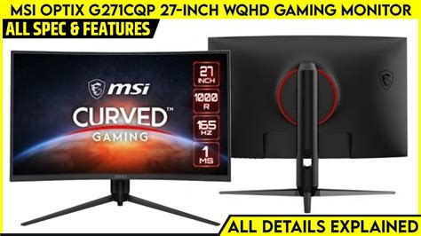 Msi Optix G271cqp 27 Inch Wqhd Gaming Monitor Launched Explained All Spec Features And More