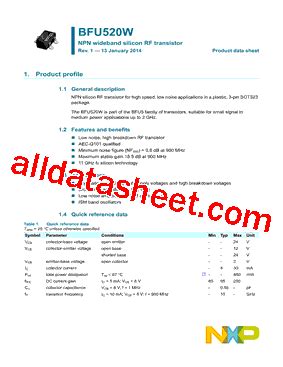 BFU520W 15 Datasheet PDF NXP Semiconductors