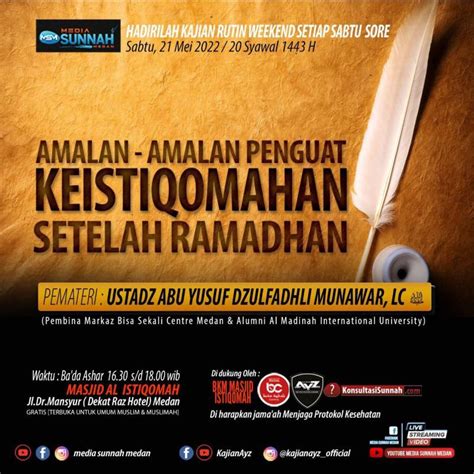 Jadwal Kajian Medan Sabtu Mei Jadwal Kajian Sunnah