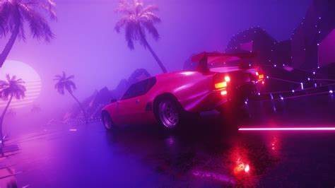 Riding Sports Car Synthwave Background 39672373 Stock Video at Vecteezy