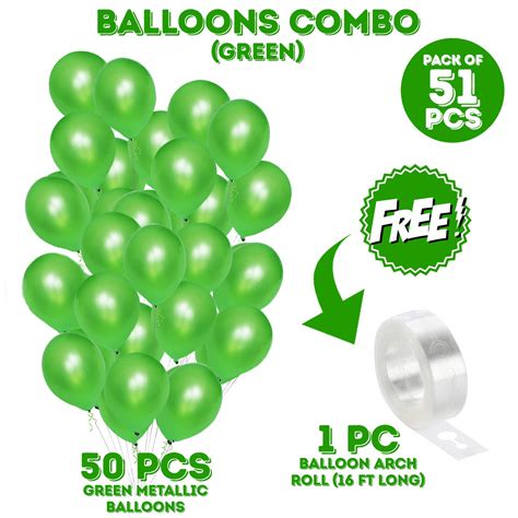 Mettalic Balloon Garland Arch Kit Inch Party Balloons Green Pack Of