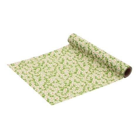 Chemin De Table Tissu Marguerites Vert