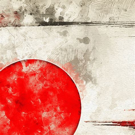 Japanese Flag Art Print Watercolor Wall Decor Home and Office | Etsy