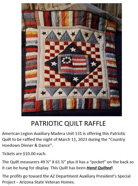 Patriotic Quilt Raffle Country Hoedown Dinner Dance Tickets