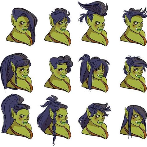 Some Orc Hair Sketches These Are Too Fun Worldofwarcraft Fantasy