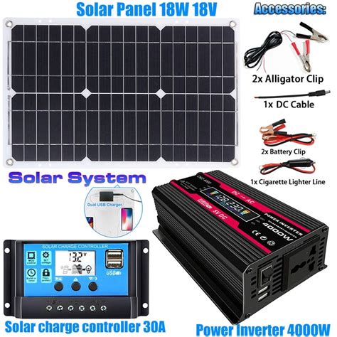 Baguer 220v 6000w Solar Panel Kit Complete Solar Power Generator 30a Home Grid System Dc12