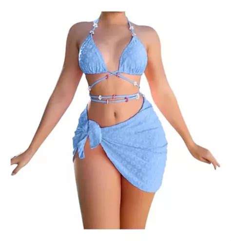Juego De Traje De Baño Bikini Con Tiras Para Mujer Piezas Meses sin interés