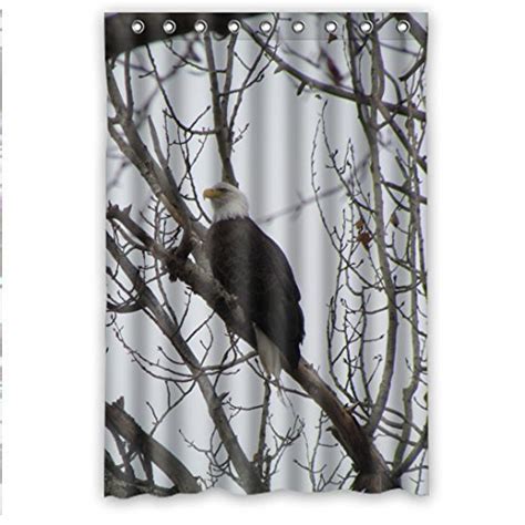 Hellodecor American Bald Eagle Shower Curtain Polyester Fabric Bathroom