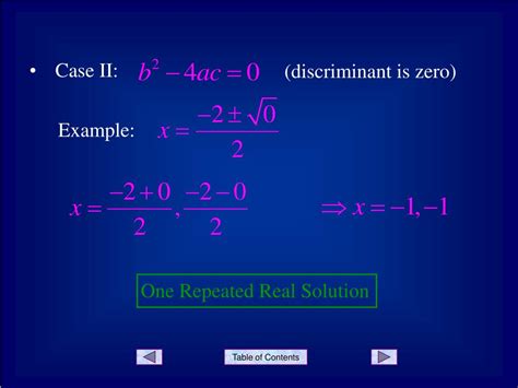 Ppt Solving Quadratic Equations The Discriminant Powerpoint