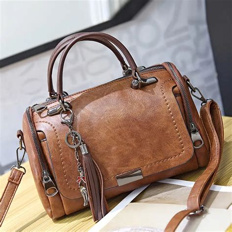 Tassel Decor Handbag Women S Large Capacity Shoulder Bag Fashion Zipper