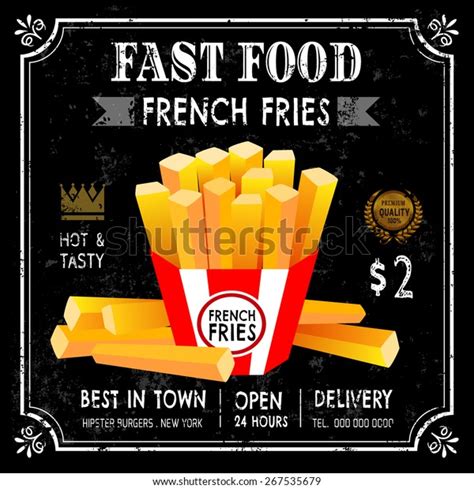 Fast Food Restaurant Poster Menu Potato Stock Vector Royalty Free