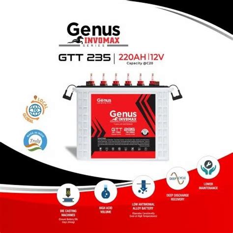 Genus Invomax Gtt Ah Tall Tubular Battery At Rs Piece