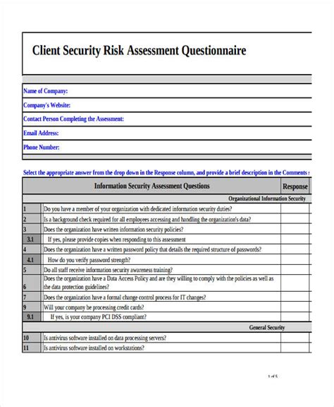 Security Questionnaire Template Web Are Security Questionnaires Accurate