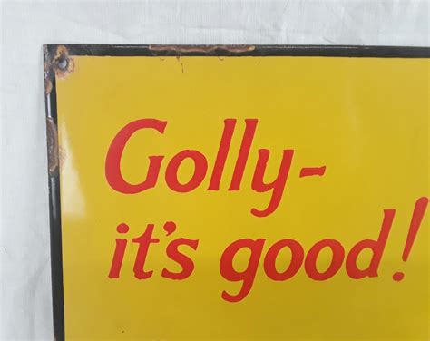 Golden Shred Enamel On Tin Advertising Sign Sally Antiques