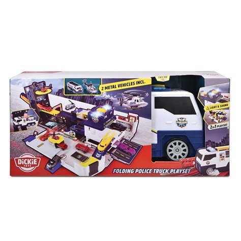 Dickie Toys: Folding Police Truck Playset - Lights & Sounds, Folds Into ...