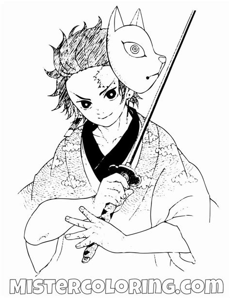 Slayers Coloring Pages Ideas New Tanjiro Kamado With Sword Demon Slayer