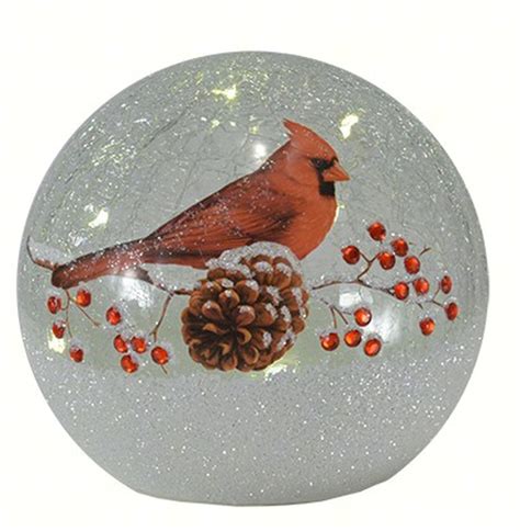 Cardinal Crackle Glass Led Globe 6 Inch