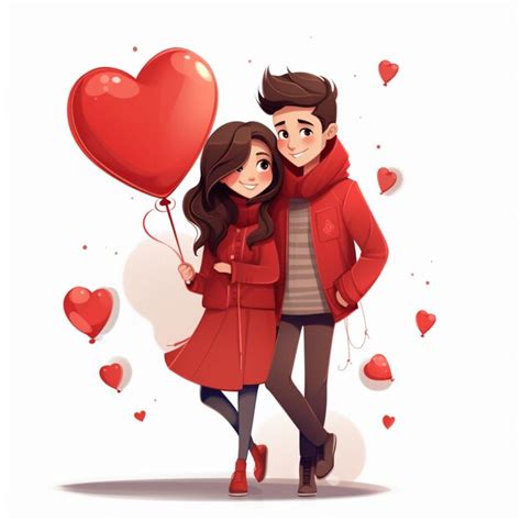 Premium Photo Valentines Day Cartoons With White Background High