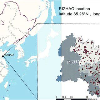 Locations of Rizhao city and Rizhao Local Meteorological Observatory... | Download Scientific ...