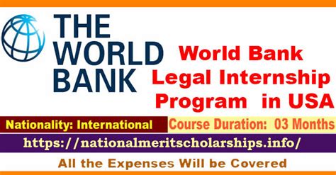 World Bank Legal Internship Program 2023 24 In Usa [fully Funded]