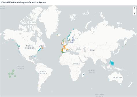 Distribution World Harmful Algal Blooms