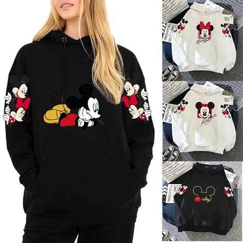 Sudadera Con Capucha De Mickey Y Minnie Mouse Para Mujer Abrigo Con