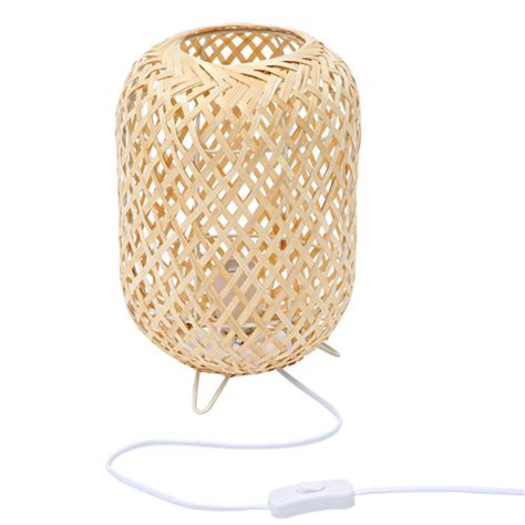 Abajur Luminária De Mesa Tecelagem Rattan Natural 40x24 Leroy Merlin