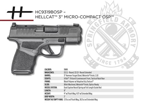 Springfield Armory Hellcat Micro Compact OSP Optics Ready Pistol 9mm 3