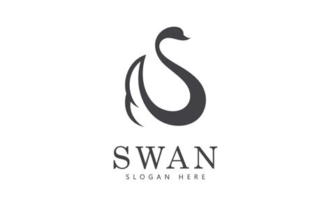 Swan Logo Vector Abstract Minimalist Logo Icon Swan V8