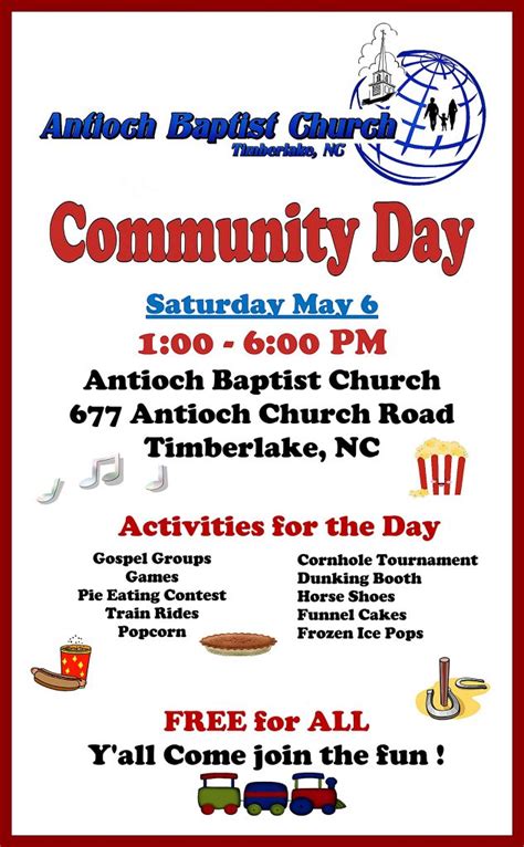 COMMUNITY DAY TODAY SPREAD THE WORD :-) - Antioch Baptist Church