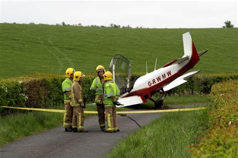 In Pictures Two Men Have Lucky Escape After Light Aircraft Crashes In