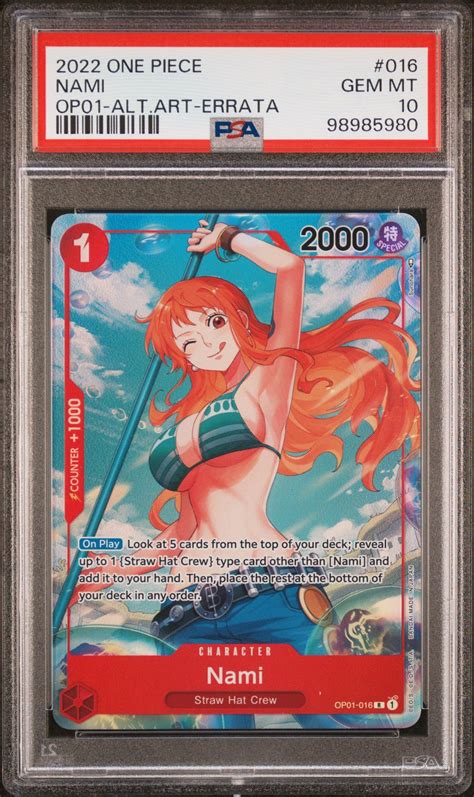 2022 One Piece Romance Dawn 016 Nami Alternate Art-errata PSA 10 | GameStop
