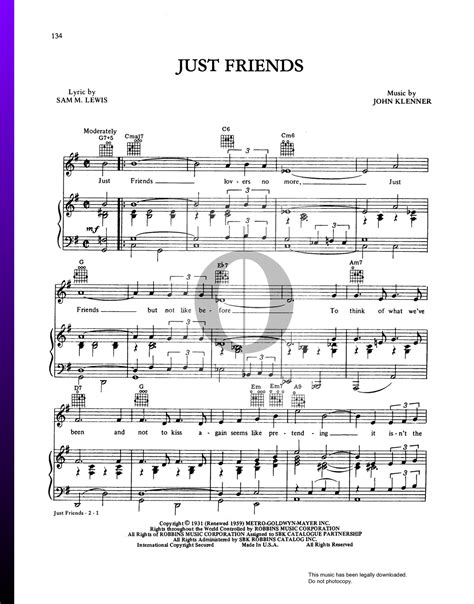 Just Friends John Klenner Piano Sheet Music Oktav