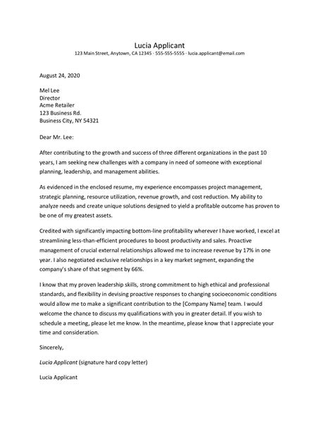 Management Cover Letter Example And Writing Tips