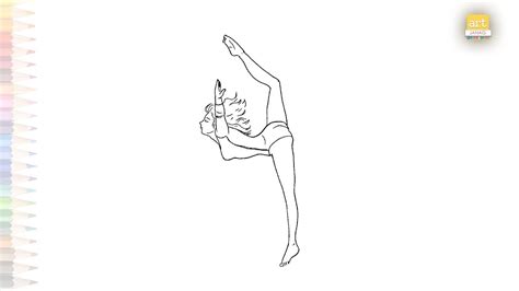 Gymnastic Girl Drawings Video Sports Sketches Easy How To Draw