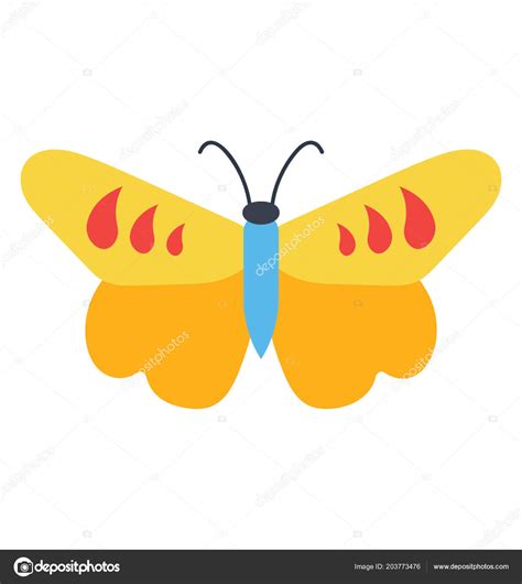 Cute Design Butterfly Having Comma Patterns Upper Wings Icon Denoting Stock Illustration by ...