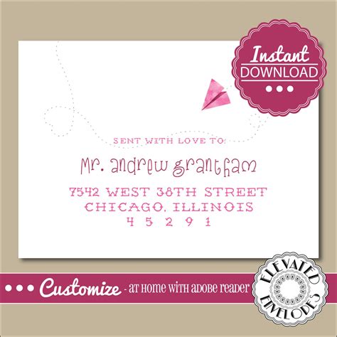 EDITABLE Valentine's Day ENVELOPE Template,valentine Envelope ...