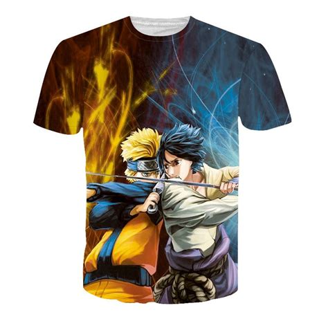 Buy All Fan Merch Online Naruto T Shirt Naruto Vs Sasuke 3d T Shirts