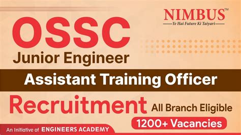 Ossc Junior Engineer Vacancy Ossc Assistant Training Officer