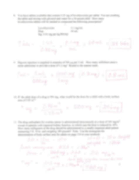 SOLUTION Pharmacy Calculation Ii Studypool