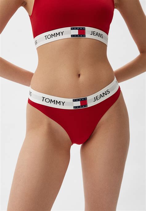 Трусы Tommy Jeans BIKINI цвет красный RTLADF купить в интернет магазине Lamoda