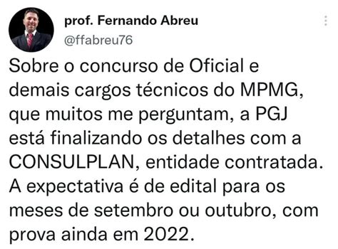 Concurso MP MG edital deve ser publicado até outubro Confira