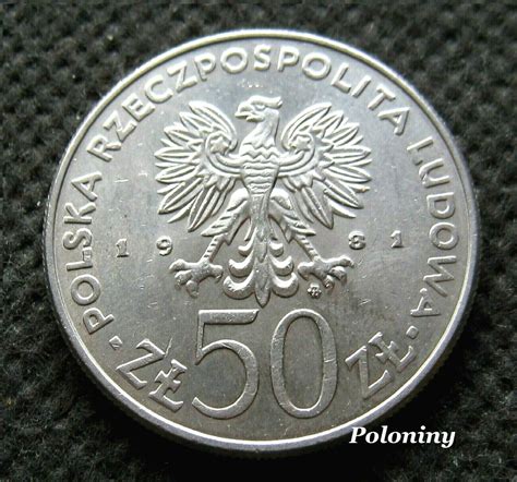 COIN OF POLAND 50 ZLOTY 1981 GENERAL WLADYSLAW SIKORSKI PEOPLES