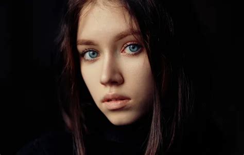 Обои blue eyes women brunette looking Evgeniy Bulatov на телефон и рабочий стол раздел