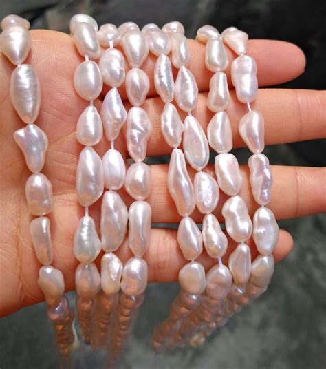 Long Keshi Pearl Long Drilled Stick Pearls Natural White Biwa