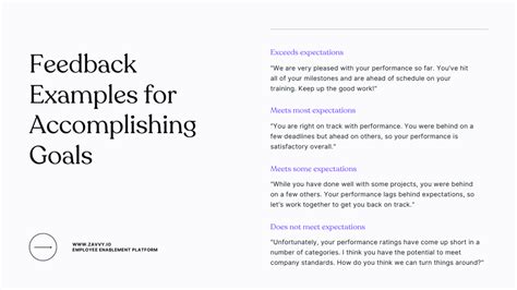 Performance Review Feedback Examples at Leonard Munch blog