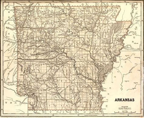 Arkansas State 1844 Historic Map By Morse Breese Reprint Map Of Arkansas State Map Art