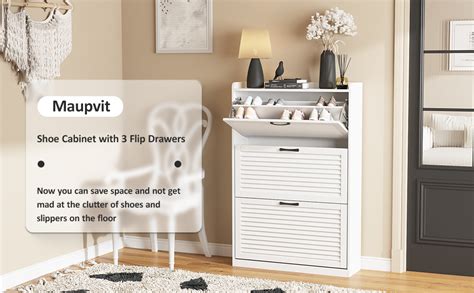 Amazon Maupvit Shoe Cabinet With Flip Drawers Freestanding Shoe