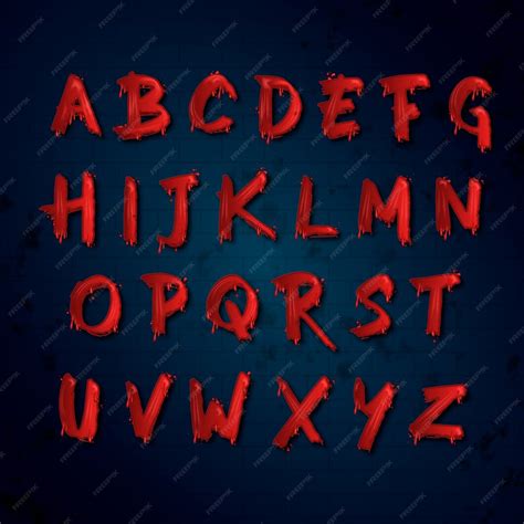 Premium Vector | Realistic horror font alphabet